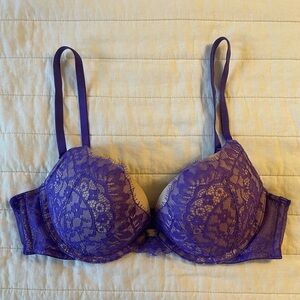 Victoria's Secret Very Sexy Vibrant Purple Lace Padded Push Up Bra 34B